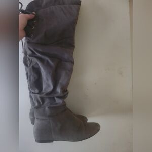 Gray Over-the-Knee Boots